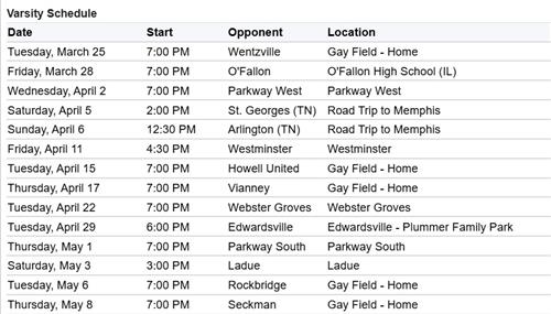 Schedule